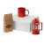 Подарочный набор с чаем, кружкой и френч-прессом Чаепитие, красный