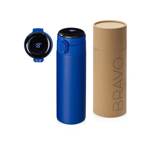 Вакуумная термокружка Waterline с медной изоляцией Bravo, 400 мл, тубус, синий