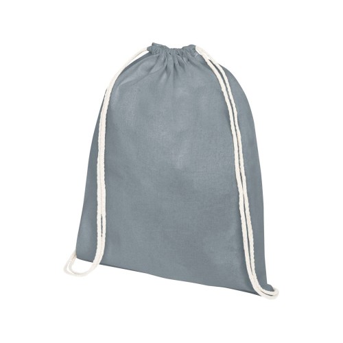 Рюкзак со шнурком Tenes из хлопка плотностью 140 г/м2, серый