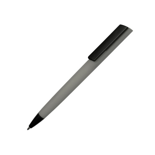 Ручка пластиковая soft-touch шариковая Taper, серый/черный
