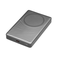 Магнитный беспроводной внешний аккумулятор, QC/PD Сёрф, 10000 мАч, серый