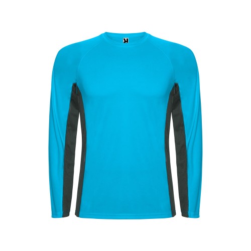 Футболка Shanghai  мужская с длинным рукавом, бирюзовый/графитовый
