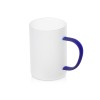 Стеклянная матовая кружка Акцент с цветной ручкой для сублимации, синий Стеклянная матовая кружка Акцент с цветной ручкой для сублимации, синий