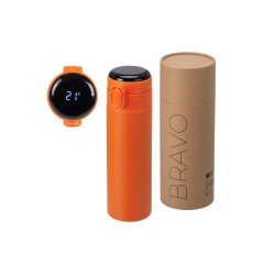 Вакуумная термокружка Waterline с медной изоляцией Bravo, 400 мл, тубус, оранжевый