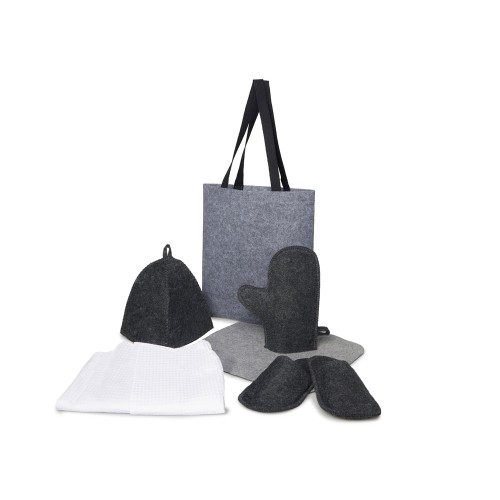 Банный набор с килтом Healing, мужской, серый