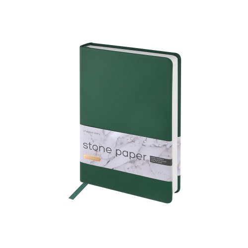 Ежедневник с каменной бумагой недатированный А5 Carrara, зеленый