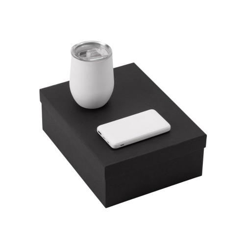 Подарочный набор с термокружкой и повербанком С2, 10000 mAh, белый