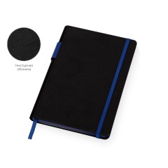 Бизнес блокнот Bossy с цветным срезом, твердая обложка, 128 листов, черный и синий