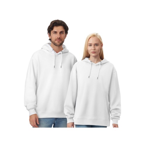 Толстовка с капюшоном оверсайз Lisbon унисекс, белый