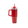 Термокружка Крэнстон с двойными стенками из переработанной нержавеющей стали, красный