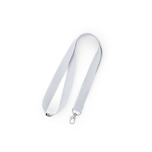 Ланъярд ECOHOST из RPET с карабином, белый