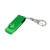 Флешка промо поворотный механизм USB 2.0, с однотонным металлическим клипом,, зеленый