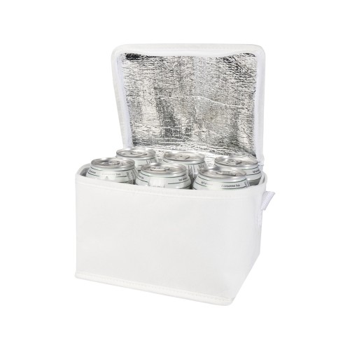 Spectrum нетканая сумка-холодильник, 4 л, на 6 банок, из переработанных материалов, белый