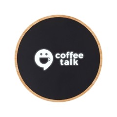 Беспроводное зарядное устройство с подсветкой лого Reedia S3, 15 Вт, бамбук, черный