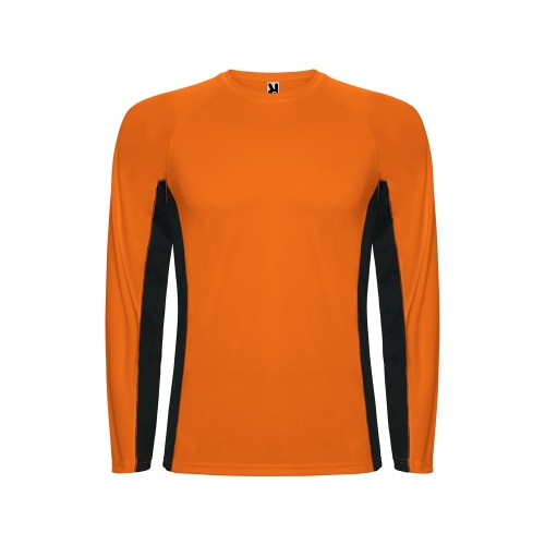 Футболка Shanghai  мужская с длинным рукавом, неоновый оранжевый/черный