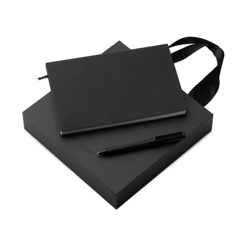 Набор блокнот в гибкой обложке А5 и металлическая шариковая ручка Nabokov, черный