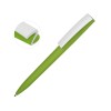 Ручка пластиковая soft-touch шариковая Zorro, зеленое яблоко/белый