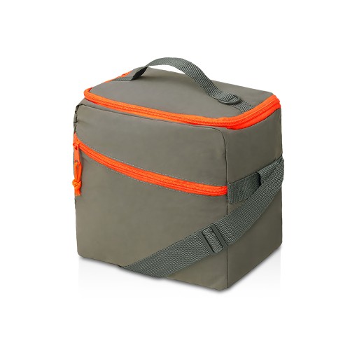 Изотермическая сумка-холодильник Neo Classic c контрастной молнией, серый/оранжевый