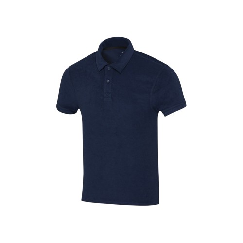 Рубашка поло унисекс Akoya из переработанного махрового материала - Темно - синий