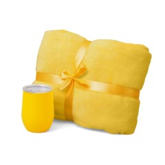 Подарочный набор Dreamy hygge 2.0 с пледом и термокружкой, желтый