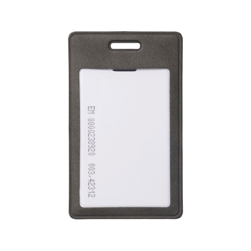 Вертикальный чехол для пропуска из экокожи Alicante, темно-серый