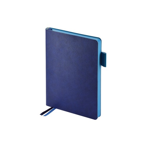 Ежедневник А5 датированный Boston 2026, синий с голубым обрезом