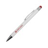 Ручка металлическая шариковая Flowery со стилусом и цветным зеркальным слоем, белый/красный
