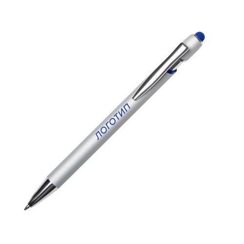 Ручка-стилус металлическая шариковая Sway  Monochrome с цветным зеркальным слоем, серебристый с темно-синим