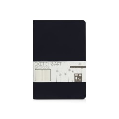 Скетчбук Sketch & Art в твердом переплете 143х216 мм, 100 л. бежевой бумаги 100 г/м2, черный