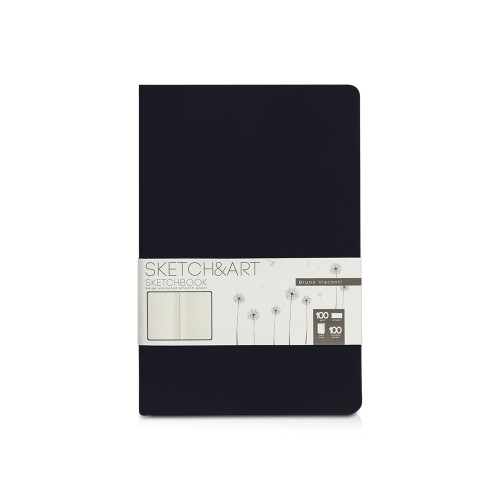 Скетчбук Sketch & Art в твердом переплете 143х216 мм, 100 л. бежевой бумаги 100 г/м2, черный