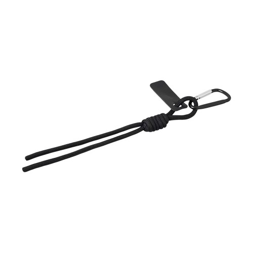 Брелок-веревочка на карабине, черный