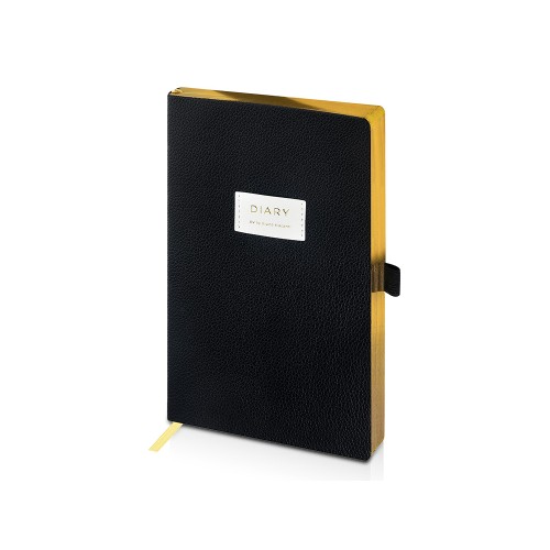 Ежедневник недатированный А5 Black с нашивкой, черный