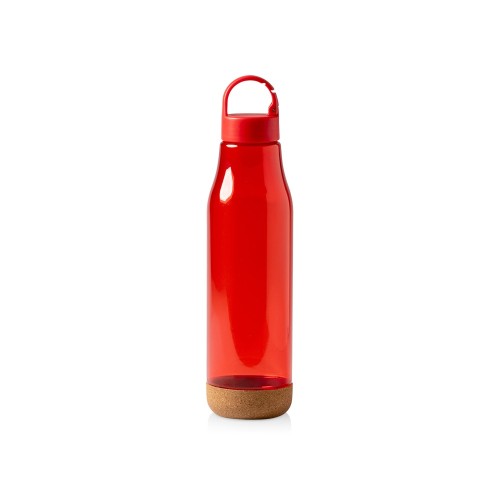 Бутылка Basti с пластиковым корпусом и пробковым дном,  красный
