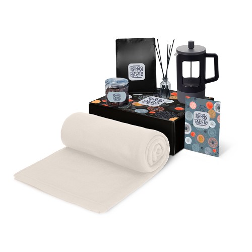 Подарочный набор Re:y. Vive с пледом, френч-прессом и кофе