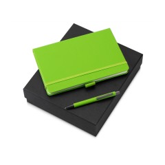 Подарочный набор Vision Pro soft-touch с ручкой и блокнотом А5, зеленое яблоко