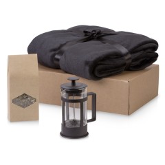 Подарочный набор Tea time с пледом, черный