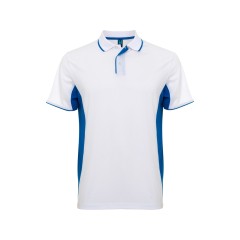 Рубашка поло Montmelo мужская с длинным рукавом, белый/королевский синий