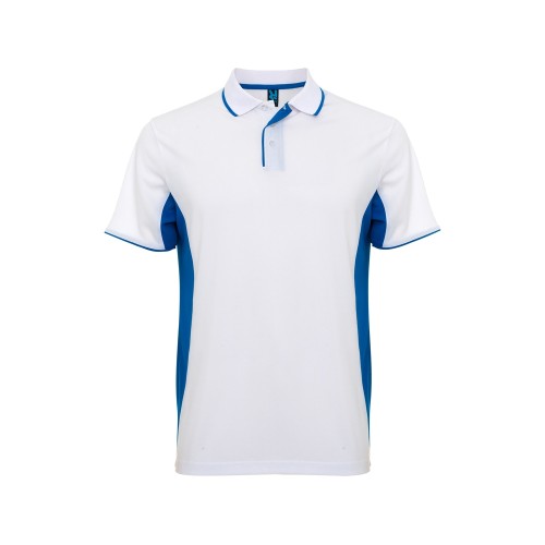 Рубашка поло Montmelo мужская с длинным рукавом, белый/королевский синий