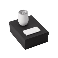 Подарочный набор с термокружкой и повербанком С1, 5000 mAh, белый