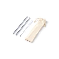 Набор MALOW из 2 соломинок из нержавеющей стали 304, серебристый