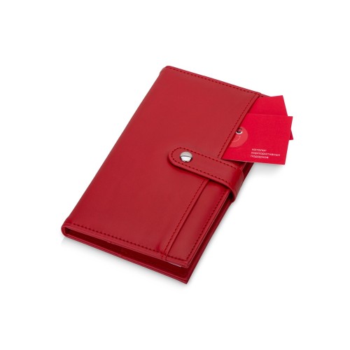 Блокнот-кошелек с сменным блоком А6 Wall Street, 64 листа, красный