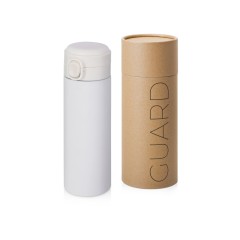 Вакуумная термокружка Waterline c кнопкой Guard, 400 мл, тубус, белый (Р)