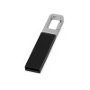 Флеш-карта USB 2.0 16 Gb с карабином Hook, черный/серебристый