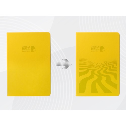 Бизнес-блокнот А5 C2 soft-touch, желтый, с УФ печатью