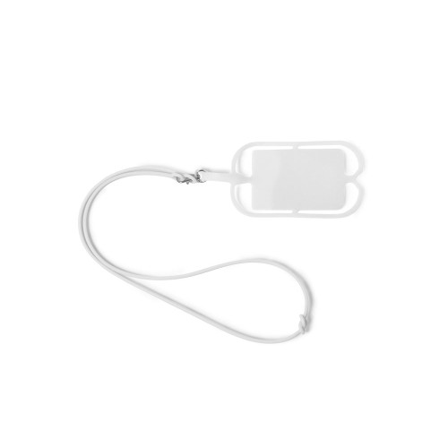 Силиконовый шнурок DALVIK с держателем мобильного телефона и карт, белый