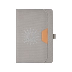 Блокнот А5 из RPET Harvey, 80 листов FSC бумага, серый с термотрансфером