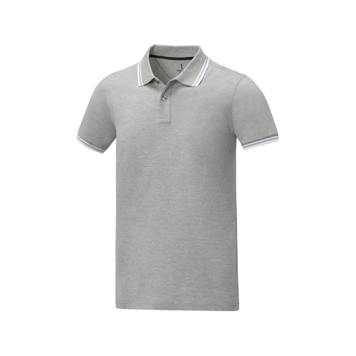 Amarago Мужское поло с коротким рукавом и контрастной отделкой, серый яркий