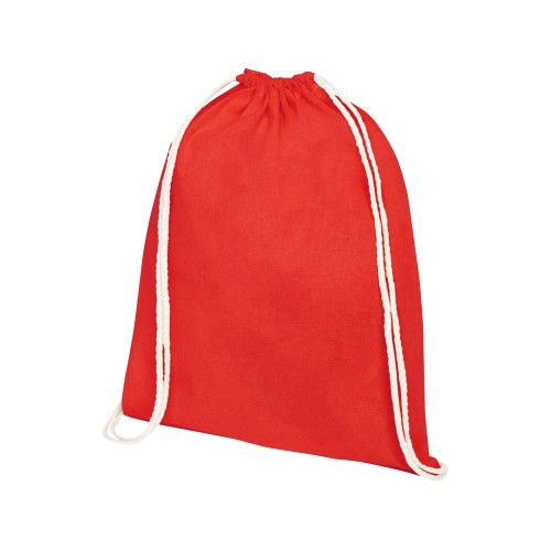 Рюкзак со шнурком Tenes из хлопка плотностью 140 г/м2, красный