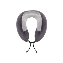 Подушка TORBER, дорожная, с эффектом памяти, тёмно-серая, полиэстер+спандекс