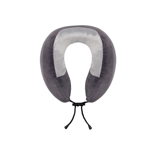 Подушка TORBER, дорожная, с эффектом памяти, тёмно-серая, полиэстер+спандекс